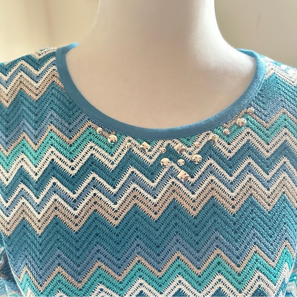 Alfred Dunner Victoria Falls Zigzag Knit Top Women’s Casual Size Small - Picture 3 of 9